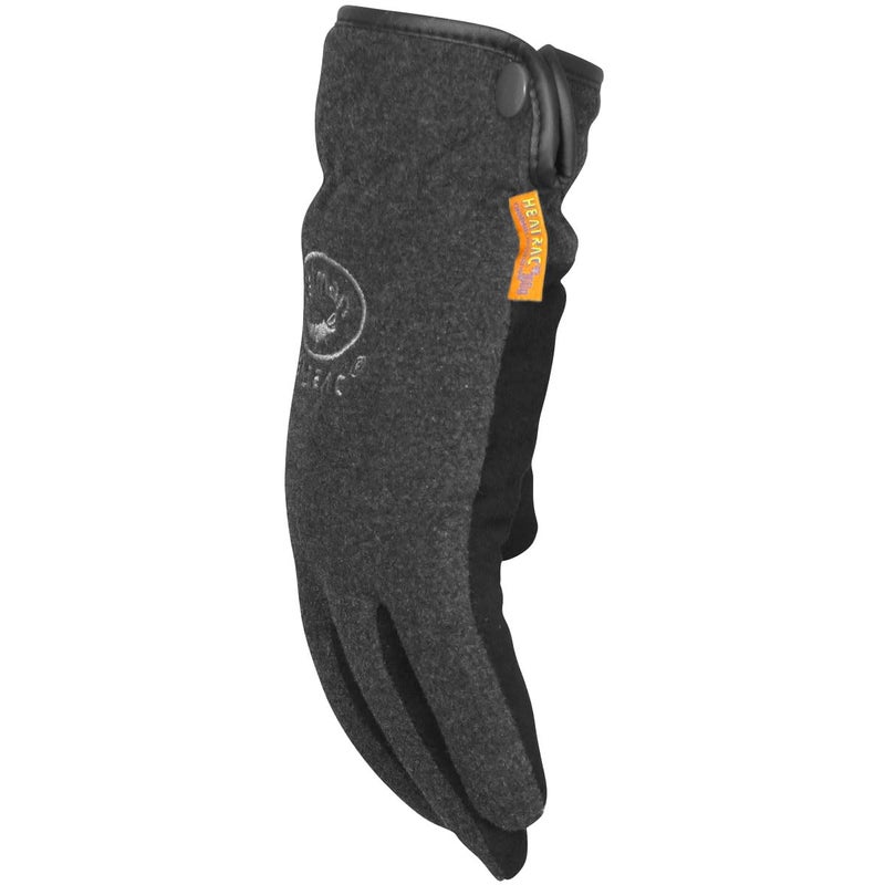 Caiman Deerskin Leather Palm Winter Work Gloves, Fleece Back, Heatrac Insulation, Touchscreen Compatible, Black, X-Large (2396-6) - Image 3