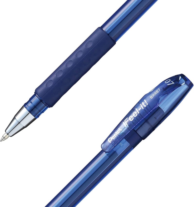 Pentel Feel It Ballpen 0.7mm Blue - Pack of 12 - Image 3