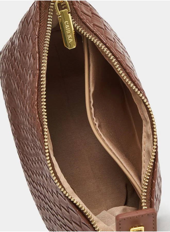 Styli Textured Baguette Bag