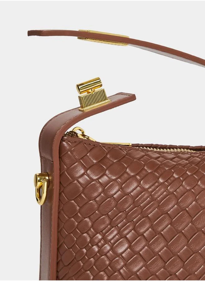 Styli Textured Baguette Bag