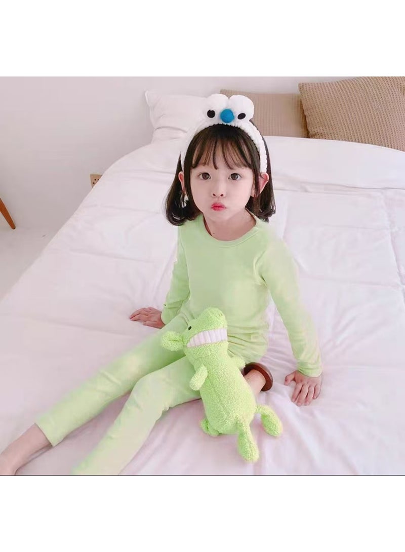 مجموعة ملابس داخلية حرارية للأطفال بلون واحد، قمصان وسروال ناعم، مجموعة ملابس نوم ناعمة للأطفال - Image 2