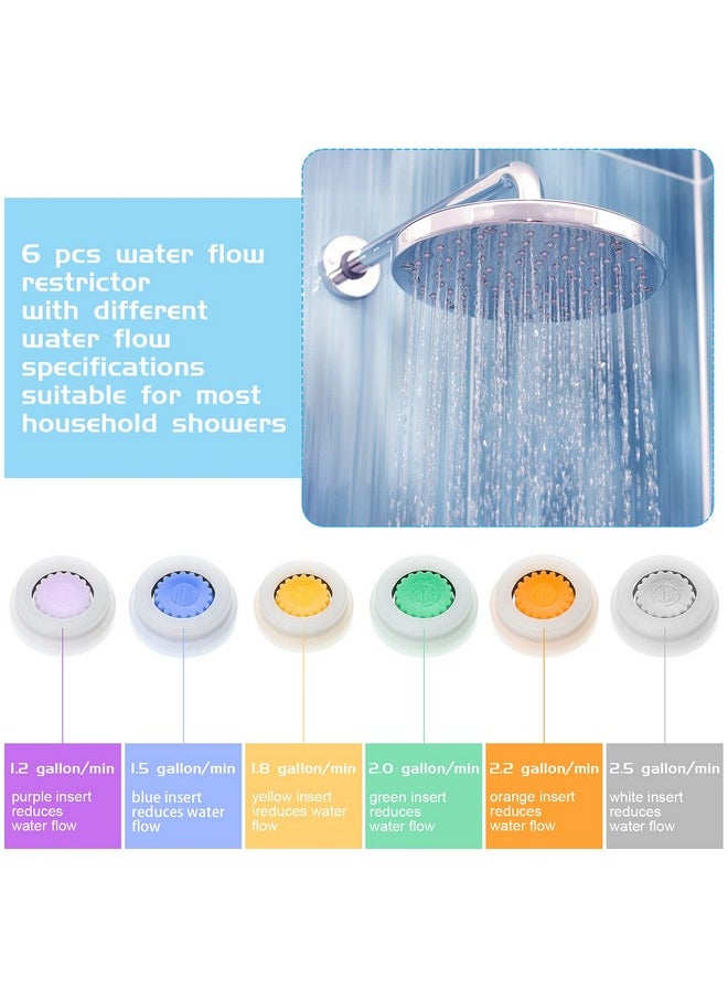 Honoson 7 Shower Flow Reducer Limiter Set Water Flow Saver Adapter Set Flow Reducer Limiter 1/2 Inch Flow Restrictor Control Valve for Fixed Shower Head Handheld Shower 1.2/1.5/1.8/2/ 2.2/2.5 GPM - pzsku/Z74305D730BE59CE35DD6Z/45/_/1740982862/ce95bd40-ad26-4071-b249-8c6766f428f3