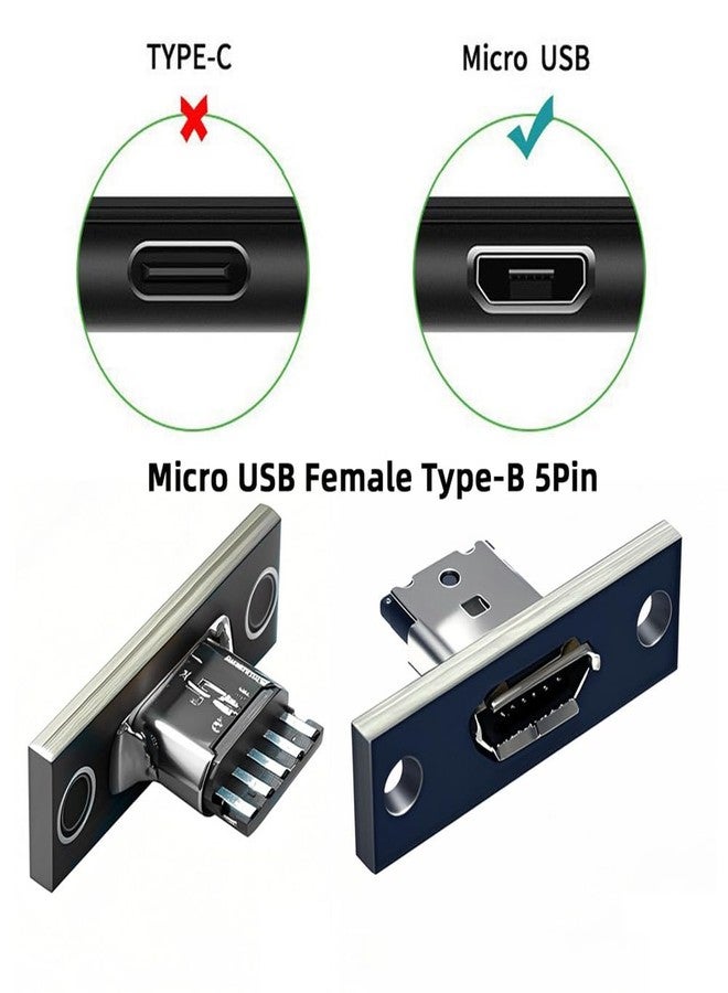 xiwai Micro-USB 5Pin Female Type-B DIY OEM Socket Connector Panel Mount Type with PC Board USB 2.0 Pinout 5pcs/Set - Image 5