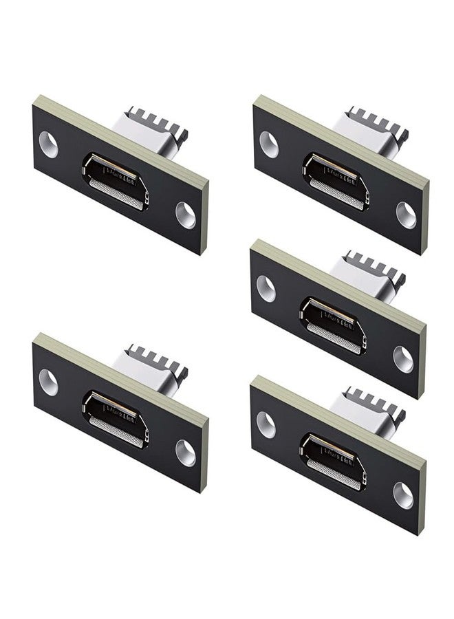 xiwai Micro-USB 5Pin Female Type-B DIY OEM Socket Connector Panel Mount Type with PC Board USB 2.0 Pinout 5pcs/Set - Image 1