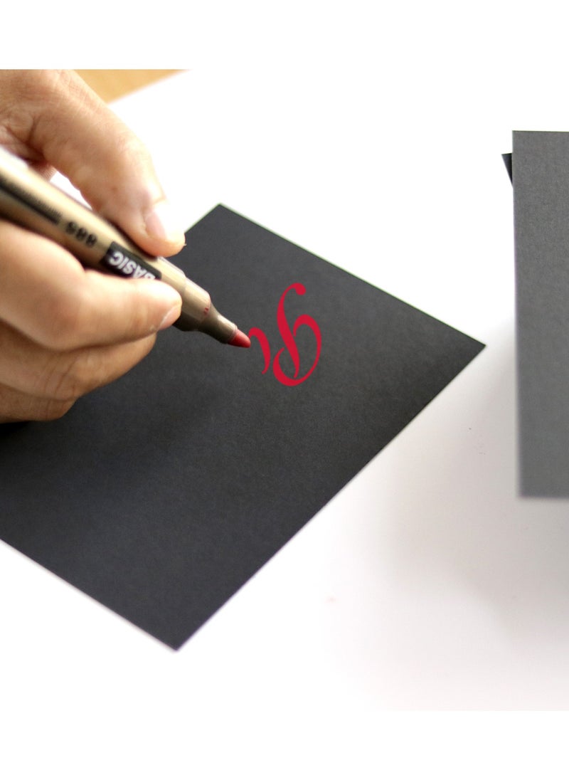 firstnock - Black Card Stock 350Gsm 10 x15 cm Black Colored blank Cardstock Paper Card 50 Pcs - Image 1