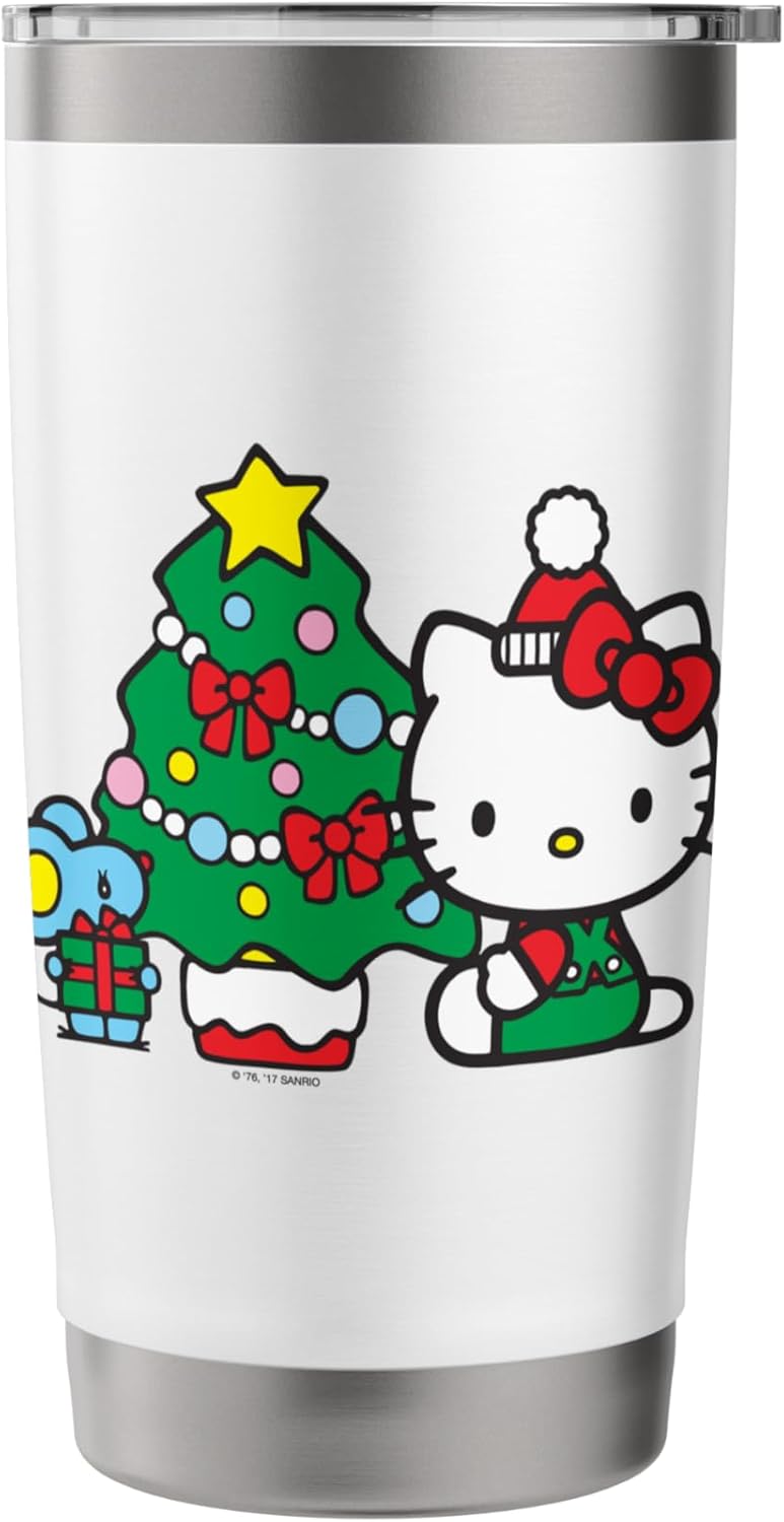 Hello Kitty Hello Kitty Christmas Tree Tee Shirt Stainless Steel Insulated Tumbler  - Image 3