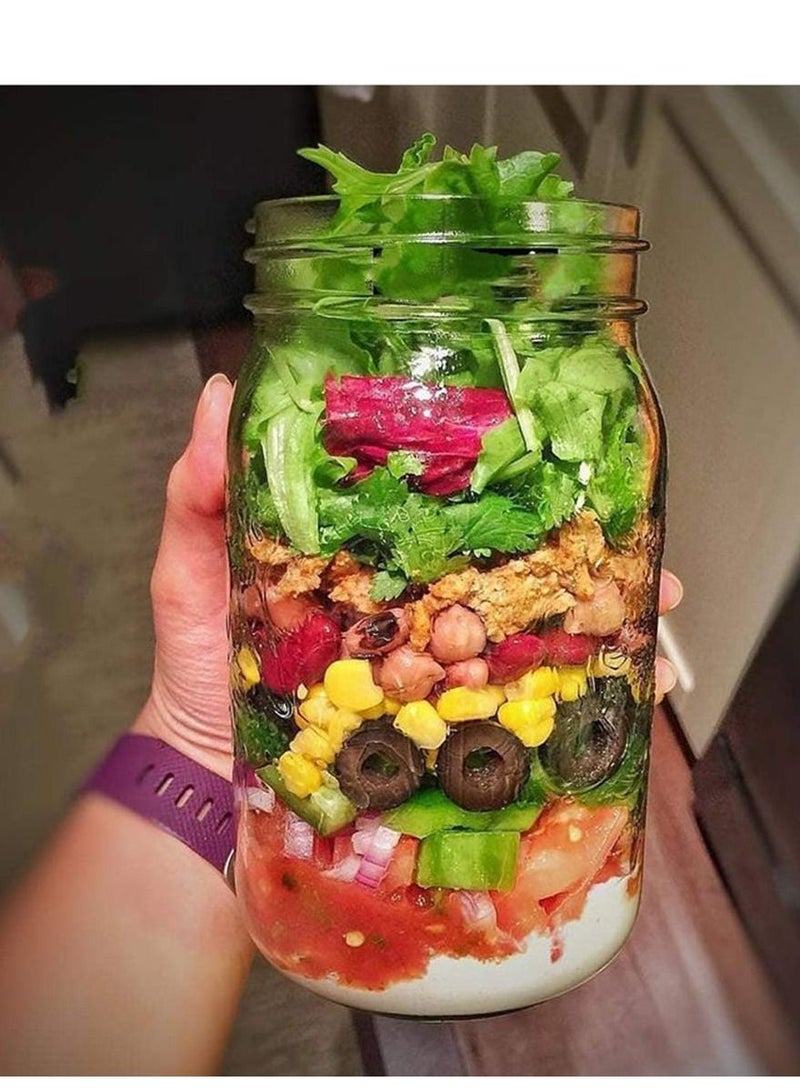 سيوسي حزمة 32 أونصة لبرطمانات الكرة ماسون مجموعة من 4 أوعية تعليب زجاجية - برطمانات تعليب زجاجية بأغطية - Image 2