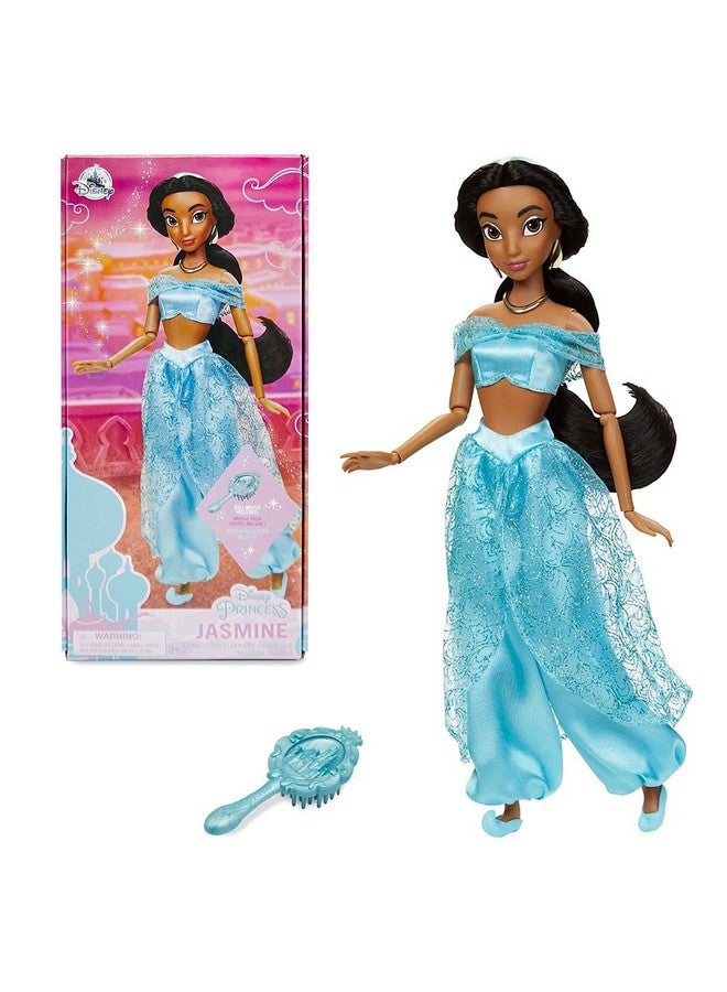 Disney store دميه الأميرات الكلاسيكية من ديزني ستور (ياسمين من علاء الدين)، 11 بوصة، تشمل فرشاة بتفاصيل مصبوبة، لعبة قابلة للتشكيل بالكامل بزي كلاسيكي - ألعاب الأميرات من ديزني للفتيات - Image 1