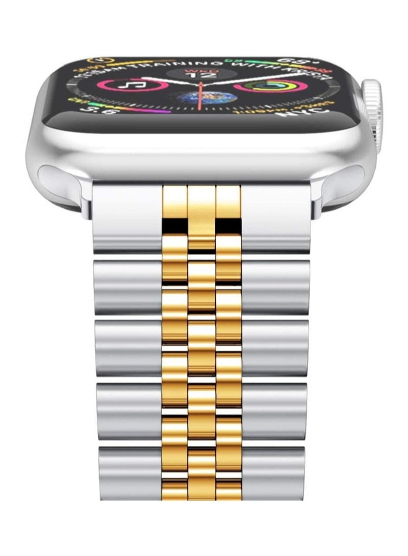 ELTRAZONE Compatible with Apple Watch Band 44mm 42mm 40mm 38mm Stainless Steel Heavy Band with Butterfly Folding Clasp Link Bracelet for Watch Series 6/SE Series 5/4/3/2/1 - Image 3