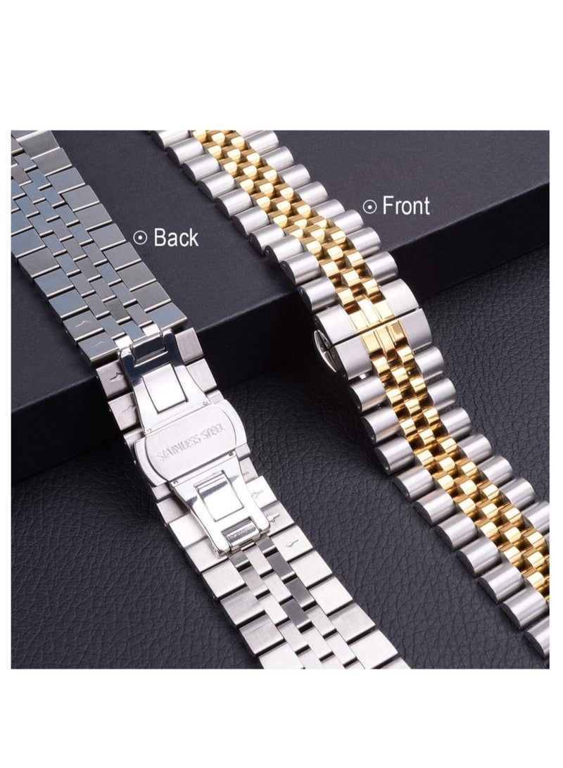 ELTRAZONE Compatible with Apple Watch Band 44mm 42mm 40mm 38mm Stainless Steel Heavy Band with Butterfly Folding Clasp Link Bracelet for Watch Series 6/SE Series 5/4/3/2/1 - Image 4
