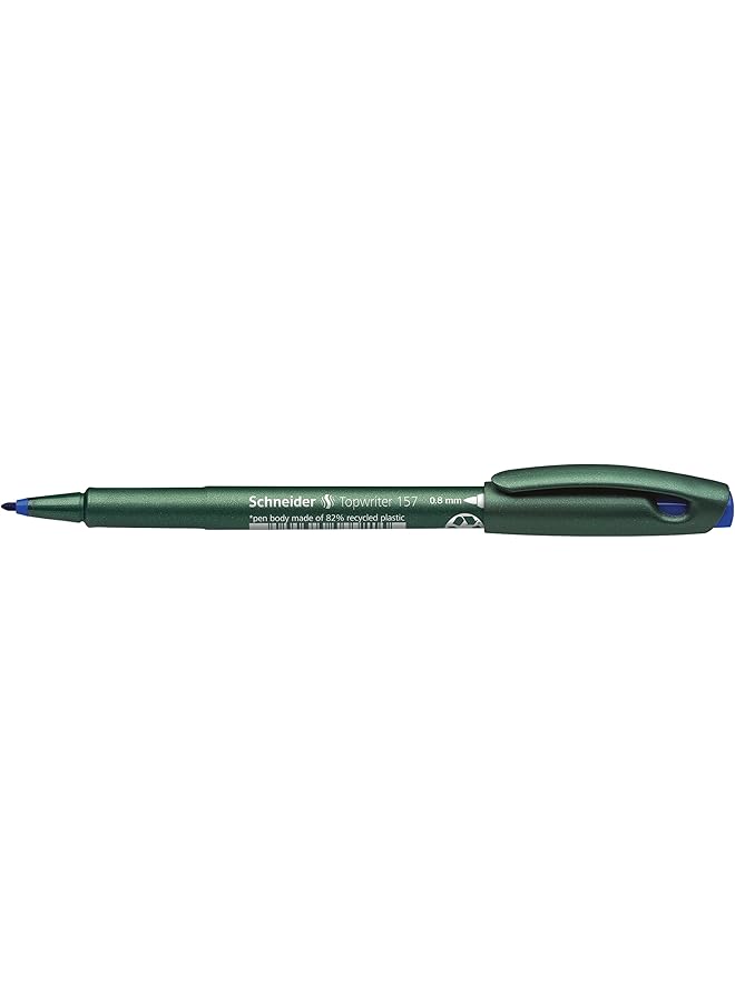 Schneider Topwriter 157 Fiber Tip Pen.8Mm Green Barrel Blue Ink Box Of 10 115703 - Image 5
