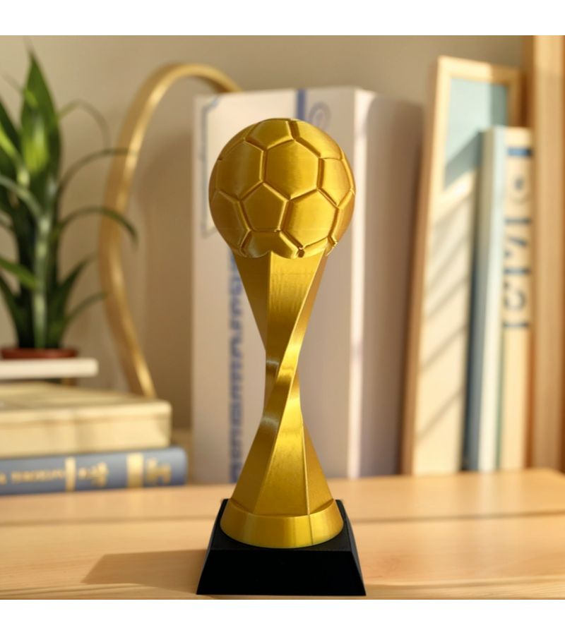 1pc 3D Printed Golden Football Trophy Statue Soccer Cup Figure For Home Decor Party Gift Competition Daily Display - Image 4