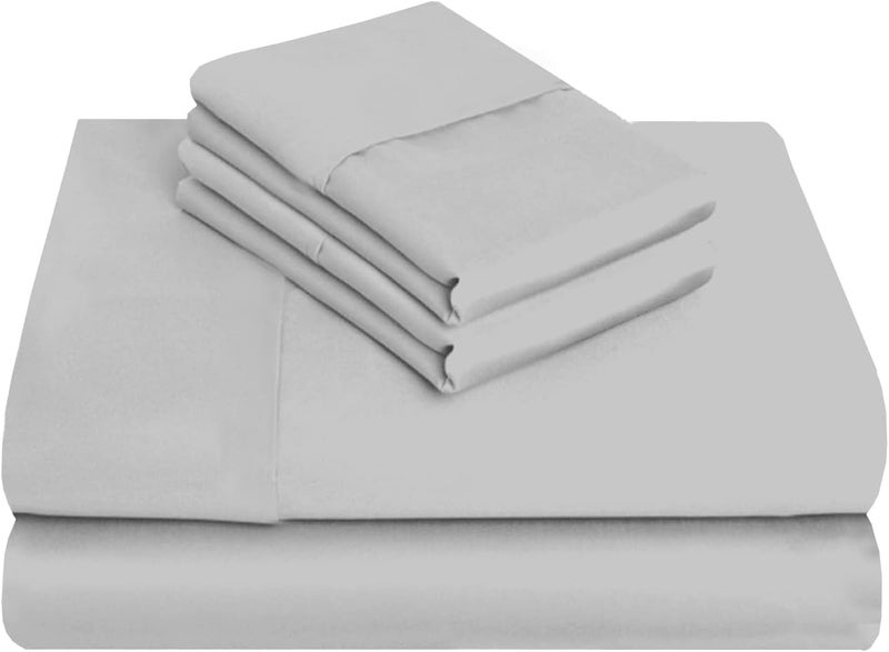 KEDARA CLOTH Kedara Cloth Cotton 600 TC Cotton King Size Bedsheet with 2 Pillow Covers Light Grey9ft x 9ft  - Image 1