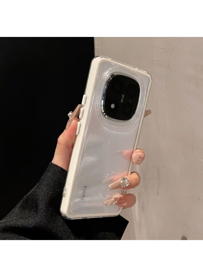 Compatible with Redmi note 15 pro plus back case cover，TPU material soft shell with decorative strips on the border, Lightweight, Dirt resistant, Easy to clean, And drop resistant - Image 1