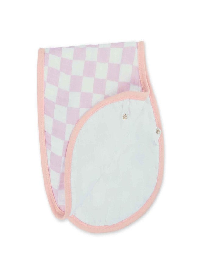 THEONI Cotton Muslin 3Layer Burpy Bib, 2-in-1 Bib-Violet Chequer - Image 2