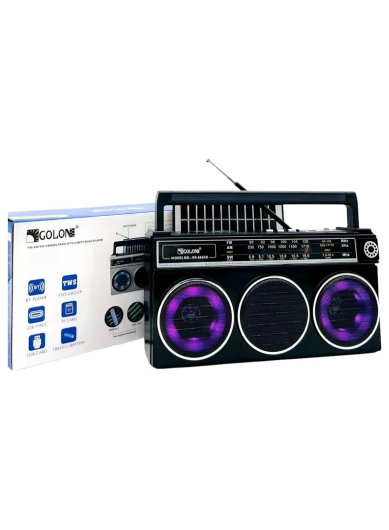 Golon Radio and Cassette Player Supports USB and Bluetooth connectivity - Image 2