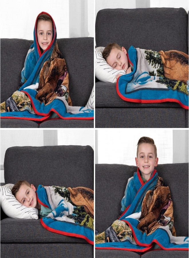 Franco Jurassic World Dominion Blue Velociraptor and Rexy T-Rex Super Soft Plush Micro Raschel Blanket, 46 Inches x 60 Inches, Bedding by Franco Kids - Image 5