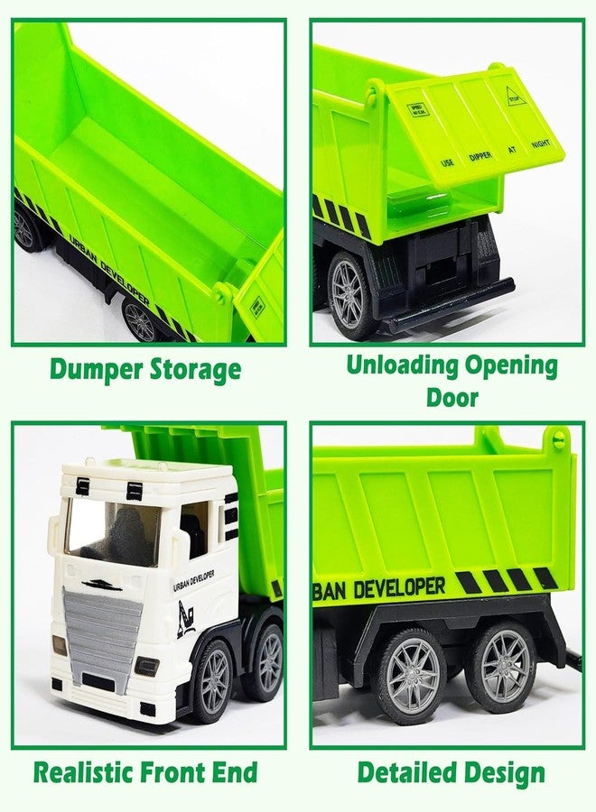 PARTEET Die Cast Dumper 8 Wheel Truck Toy for Kids - Friction Powered Construction Tipper Toy Vehicle with Openable Back Door Truck Clean Toys for Kids (Color Send as per Stock) - Image 5