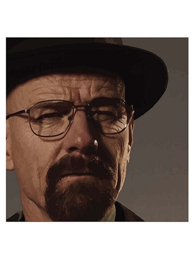RYN Walter White Breaking Bad Printed Wall Art Brown/Black 30x30cm - Image 1