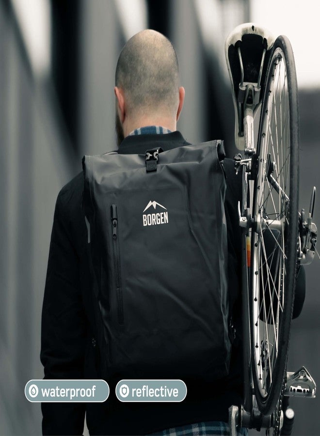 Borgen Bicycle Bag for Pannier Rack, 25 L, 100% Waterproof, Carry Handle and Shoulder Strap, Rear Bicycle Bags for Pannier Rack, Pannier Rack Bag, Bike Accessories - Image 2