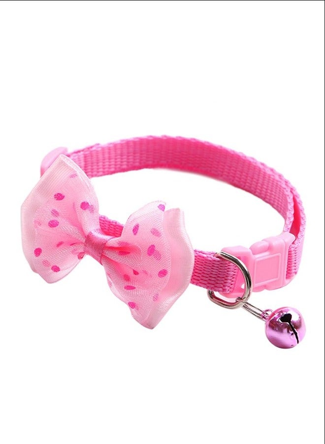 Dot Print Bowknot With Bell Adjustable Tie