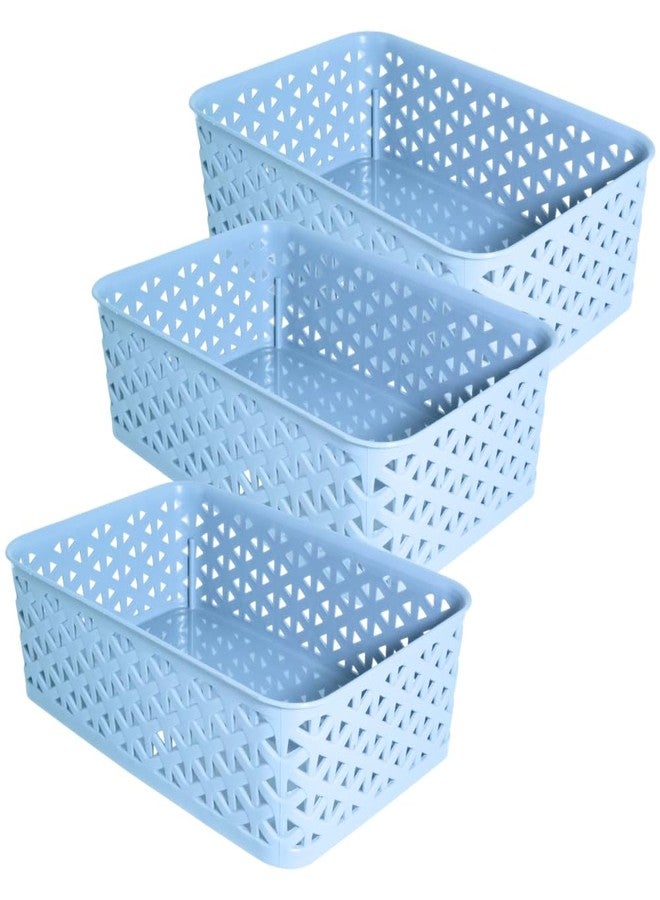 Simply Home Libra-2 Multi-Purpose Plastic Storage Basket|Stackable Organizer Tokri For Home,Kitchen,Bathroom & Office|Ideal For Toys,Clothes,Cosmetics,Stationery|Set Of 3|Lt Grey - Image 1