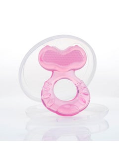 Nuby Silicone Teethe-Eez Teether With Bristles, Includes Hygienic Case, Pink  - Image 2