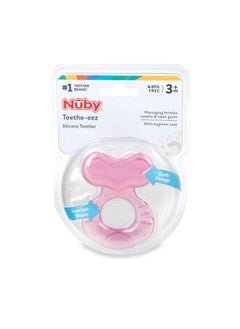 Nuby Silicone Teethe-Eez Teether With Bristles, Includes Hygienic Case, Pink  - Image 5