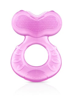 Nuby Silicone Teethe-Eez Teether With Bristles, Includes Hygienic Case, Pink  - Image 4
