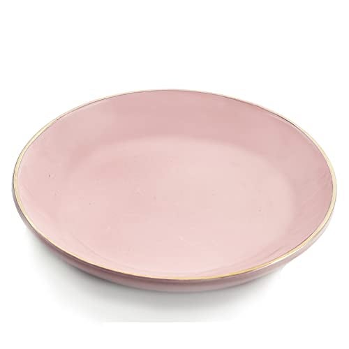 HANKOR 4.75" Ceramic Jewelry Tray, Small Ring Dish Holder Trinket Tray, Catch All Trays for Ring Earring Necklace Key, Christmas Gifts for Women Girls, Pink - Image 1