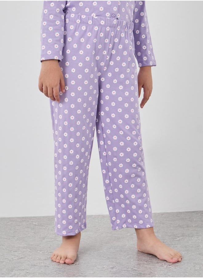 Styli Styli All-Over Floral Print Shirt and Pyjama Set  - Image 5