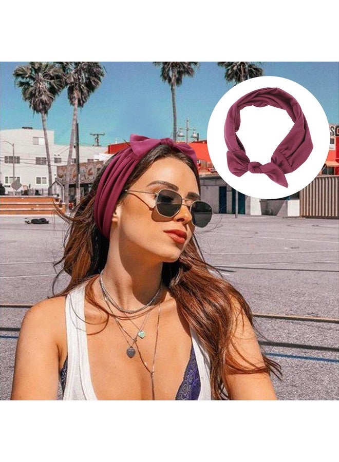 إسكدنيا 6 Pcs Adjustable Headbands For Women Knotted Headbands Elastic Non-Slip Fashion Hair Bands For Workout Sports Running Yoga - Image 2