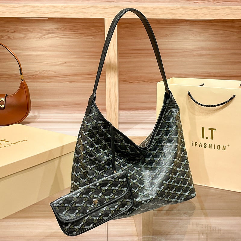 Hobo Underarm Bag New Trendy Mommy Bag Y-Shaped Printed Tote Bag Zipper Tote Mother-In-Law Bag Factory Batch - Image 1