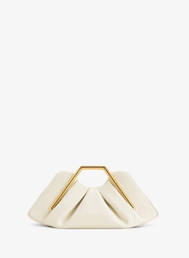 Lila Metal Frame Clutch