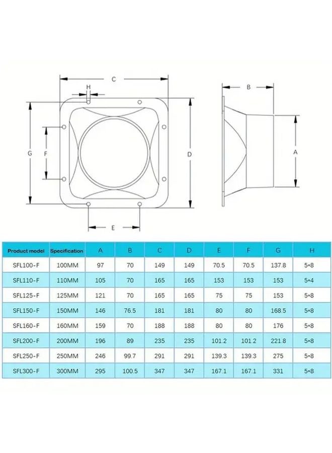 ABS Plastic Wall Flange Connector 200mm Adjustable Black Exhaust Pipe Joint Corrosion Resistant - Image 4