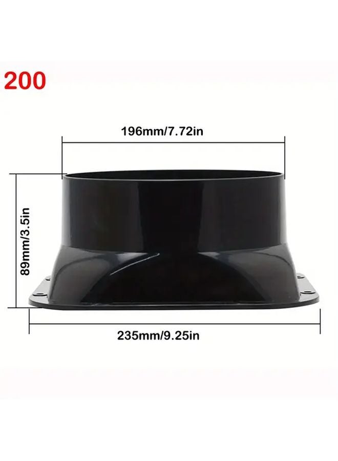 ABS Plastic Wall Flange Connector 200mm Adjustable Black Exhaust Pipe Joint Corrosion Resistant - Image 1