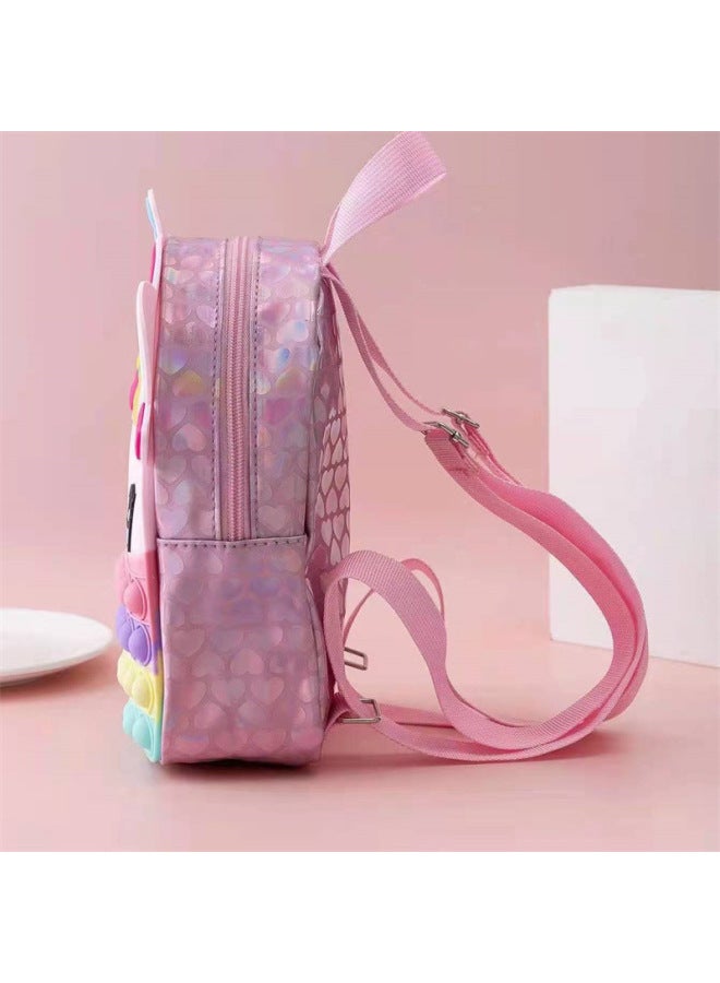 Bestseller Unicorn Backpack Mouse Exterminator Silicone Pressure Relief Children's Toy Bookbag Dual Shoulder Bag-Color:Pink  - Image 4
