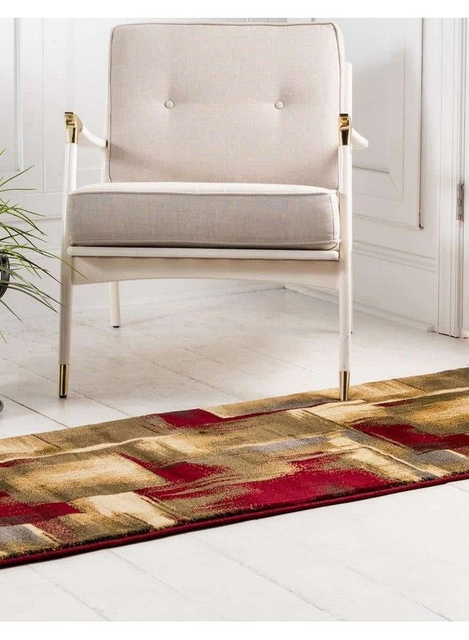 Unique Loom Barista Collection Area Rug Timor (2' 2" X 5' 3" Runner Multi Red) - Image 4