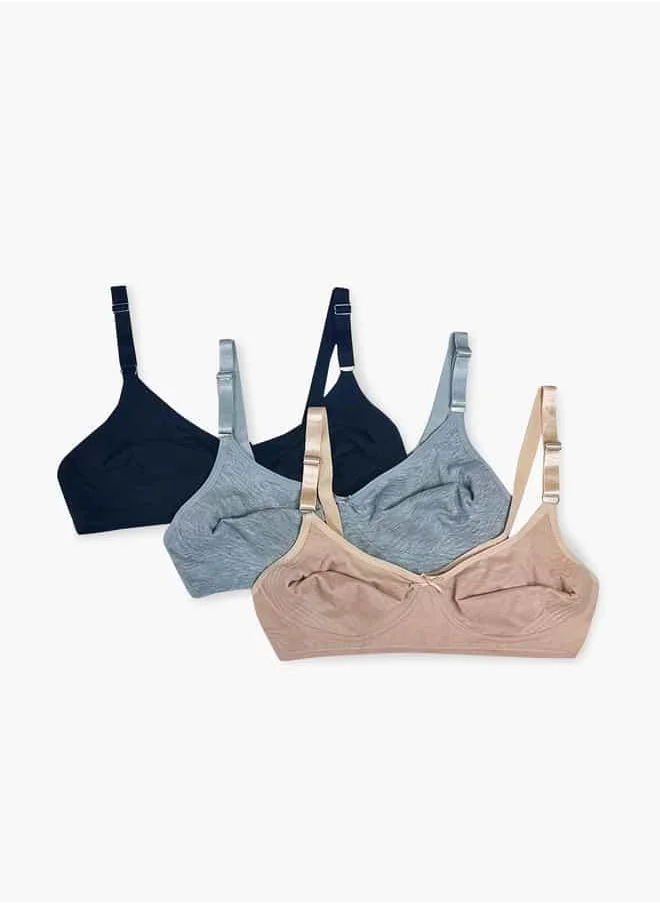 Aadaraya 3Pk Moulded Stitch Line Bra For Female