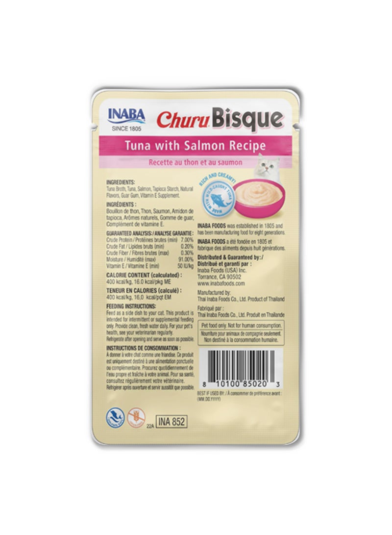 INABA Churu Bisque Tuna With Salmon Recipe Wet Cat Food 40g - Image 2