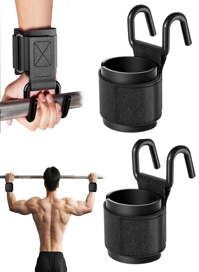 خطافات رفع الأثقال (زوج واحد)، أحزمة معصم للرفع الثقيل، خطافات أحزمة معصم لرفع الأثقال، كمال الأجسام، رفع الأثقال، تدريب القوة ورفع الأثقال – أحزمة رياضية للرجال والنساء - Image 1