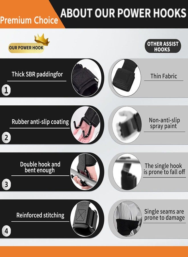 خطافات رفع الأثقال (زوج واحد)، أحزمة معصم للرفع الثقيل، خطافات أحزمة معصم لرفع الأثقال، كمال الأجسام، رفع الأثقال، تدريب القوة ورفع الأثقال – أحزمة رياضية للرجال والنساء - Image 4