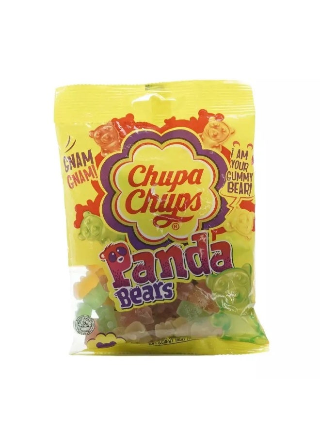 Chupa Chups Panda Bears Soft and Chewy Fruit Flavour Gummy Candy-160gms - Image 1
