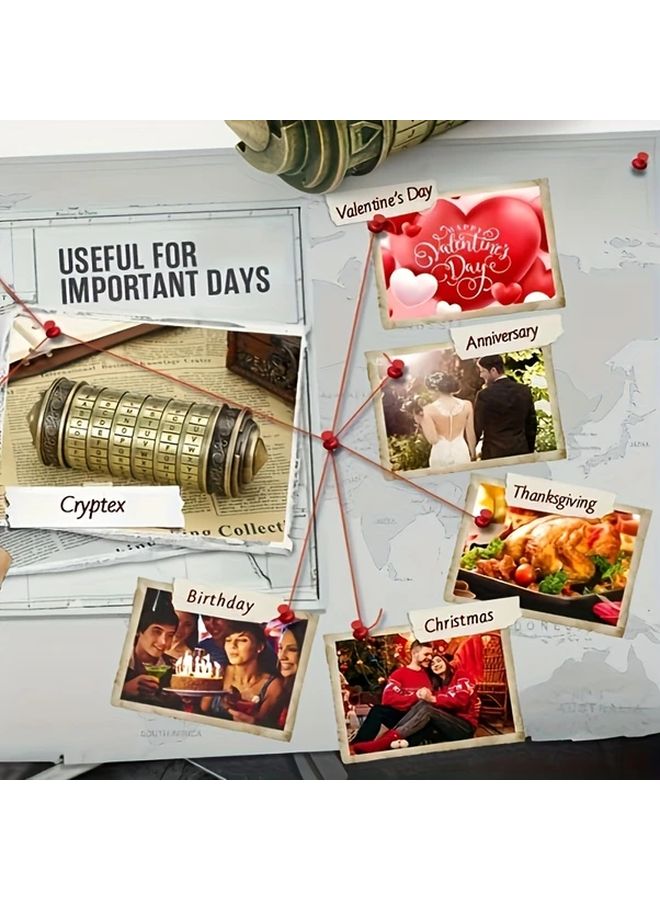 شفرة دافنشي الذهبية قفل الأحجية ملحقات السفر هدية رومانسية - Image 4