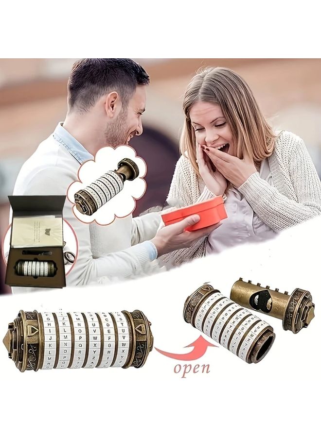 شفرة دافنشي الذهبية قفل الأحجية ملحقات السفر هدية رومانسية - Image 3