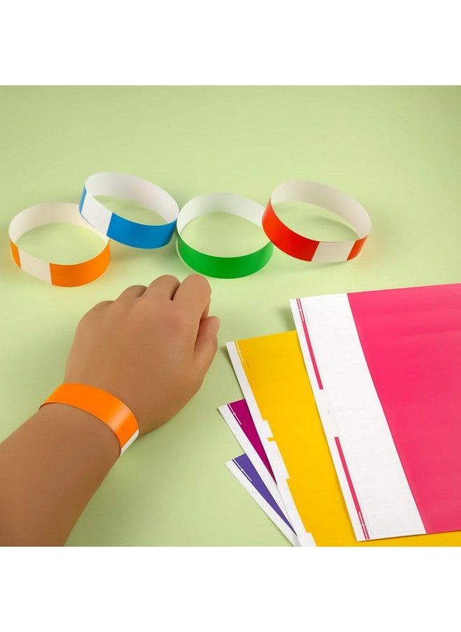 SAVITA - 200Pcs Colored Paper Wristbands 3 4 Inch Tearresistant Colorful Neon Wristband Waterproof Disposable Wristbands For Events Parties (10 Colors) - Image 1