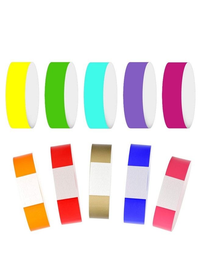 SAVITA - 200Pcs Colored Paper Wristbands 3 4 Inch Tearresistant Colorful Neon Wristband Waterproof Disposable Wristbands For Events Parties (10 Colors) - Image 1