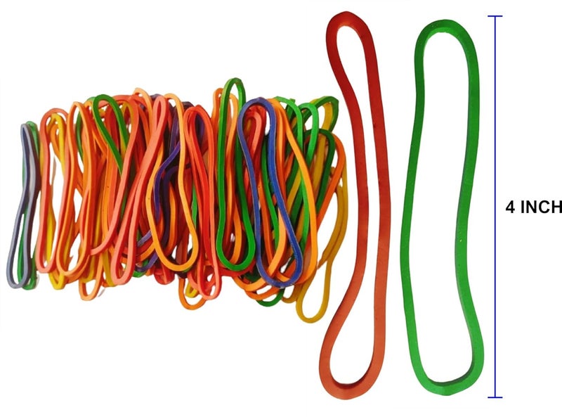 IMPRINT Big Size Rubber Bands - (Size 3 mm 4 Inch) in Assorted Colour Heavy Duty Latex Rubber Bands Pack of 200 Pc in a Reusable PET Jar - Image 4
