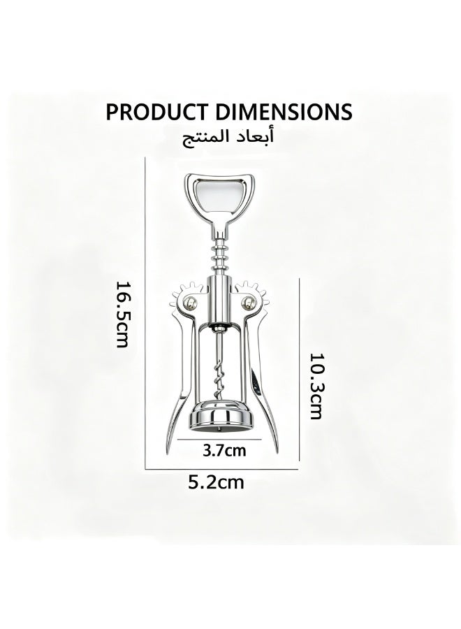 PIVXAZQ 2 Pack Winged Wine Opener Set, Zinc Alloy Corkscrew with Stainless Steel Spiral, Multifunctional Bottle Opener for Home Bar Kitchen Dining Party - Image 2