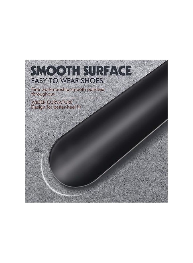 Metal Shoe Horn 2Pcs,17cm and 42 Shoehorn Long Handled with Leather Handle for Seniors Men Women,Small Shoe horns with Leather Handle - Image 3